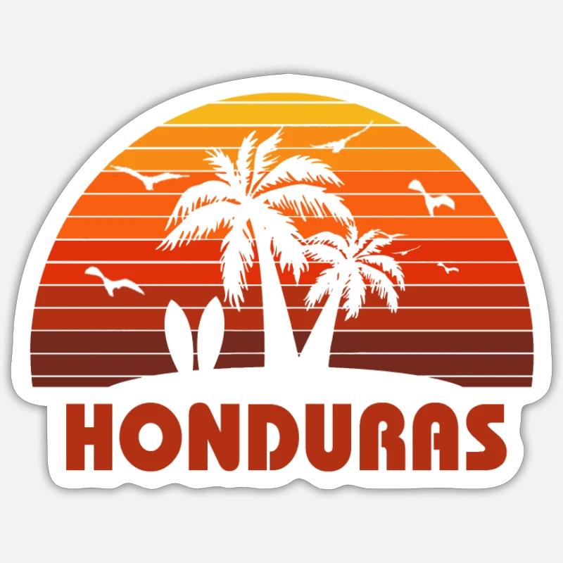 Cool Honduras Beach coucher de soleil Souvenir Sticker taille S (10 x 10 cm)
