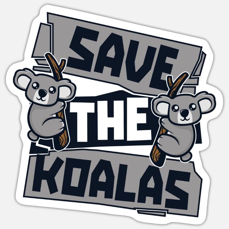 Save The Koalas Koalabear Eucalyptus Lover Koala Sticker size S (10 x 10 cm)