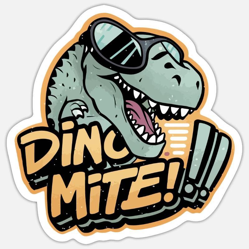 DINO MITE - Sticker size S (10 x 10 cm) - white matte