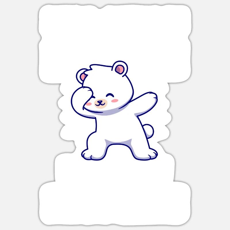 Half Human, Half Bear - Sticker size S (10 x 10 cm) - white matte