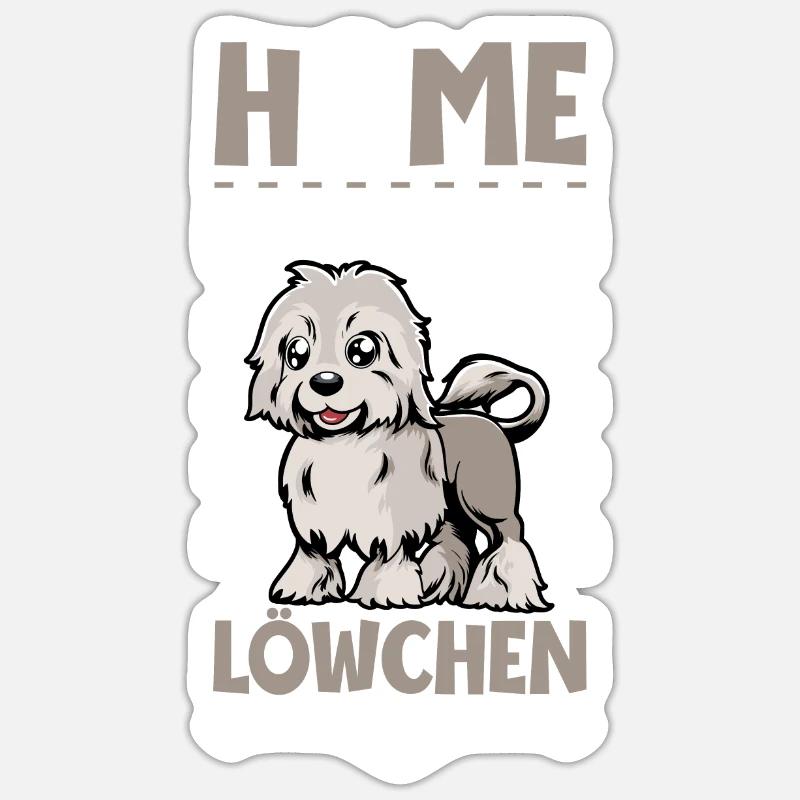 Zuhause - Löwchen - Sticker Größe S (10 x 10 cm) - Mattweiß