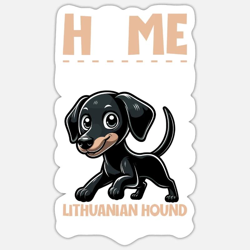 Accueil - Lévrier lituanien - Sticker taille S (10 x 10 cm) - blanc mat