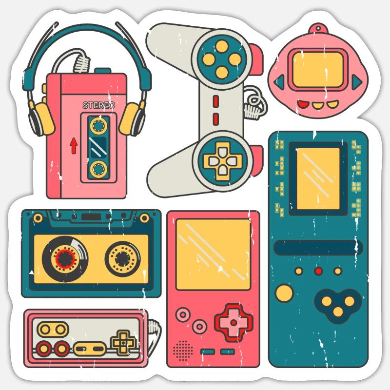 Videospiel-Controller Gaming-Spieler Sticker Größe S (10 x 10 cm)