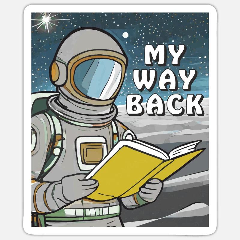 ASTRONAUT BUCH MY WAY BACK - Sticker Größe S (10 x 10 cm) - Mattweiß
