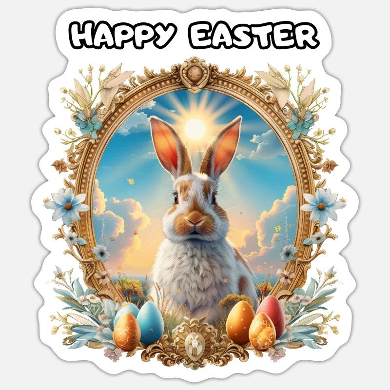 HAPPY EASTER, emblem, easter, easter bunny, beautiful, Sticker size S (10 x 10 cm)