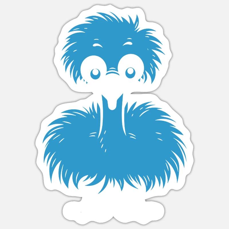 autruche - Sticker taille S (10 x 10 cm) - blanc mat
