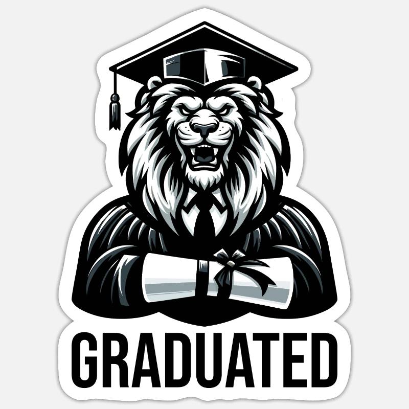 Hochschulabsolvent Abschluss Absolvent Sticker Größe S (10 x 10 cm)