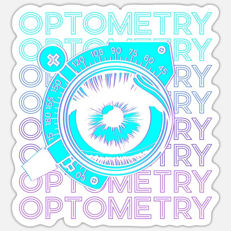 Optometrie Optometristen Optiker Retro - Sticker Größe S (10 x 10 cm) - Mattweiß