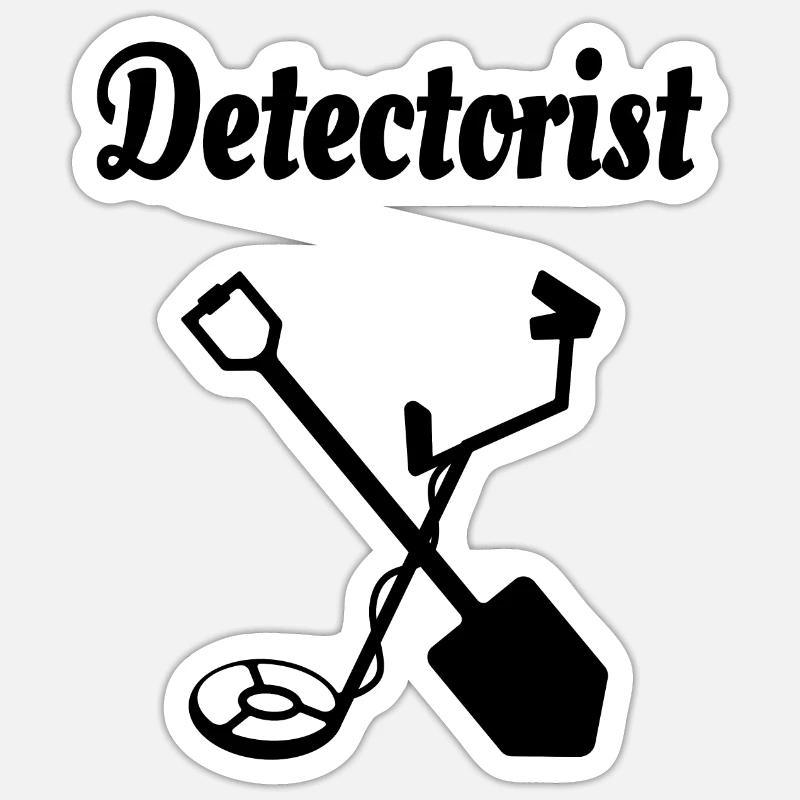 Metalldetektor - Sticker Größe S (10 x 10 cm) - Mattweiß