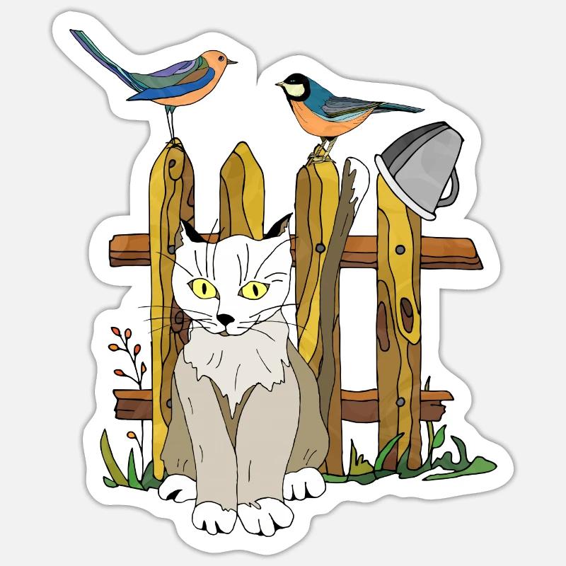 Cat - Sticker size S (10 x 10 cm) - white matte