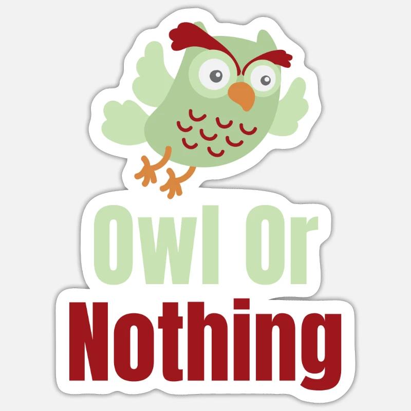Eule Oder Nichts Wortspiele Halloween-kostüm Sticker Größe S (10 x 10 cm)