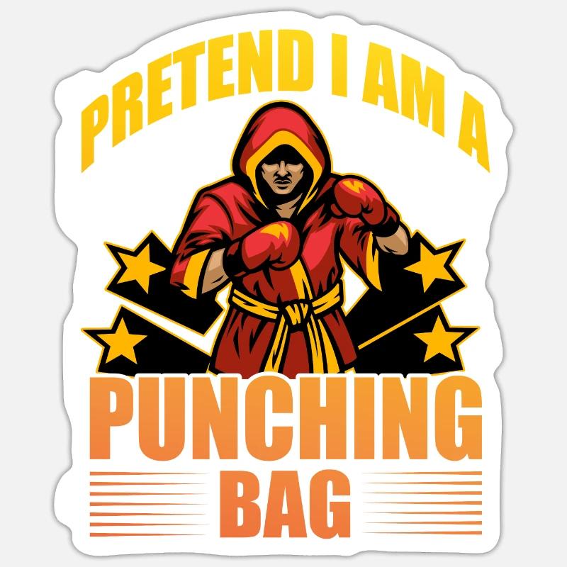 Tu so, als wäre ich ein Boxsack - Sticker Größe S (10 x 10 cm) - Mattweiß