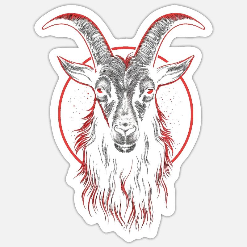 Ziege Baphomet Sticker Größe S (10 x 10 cm)