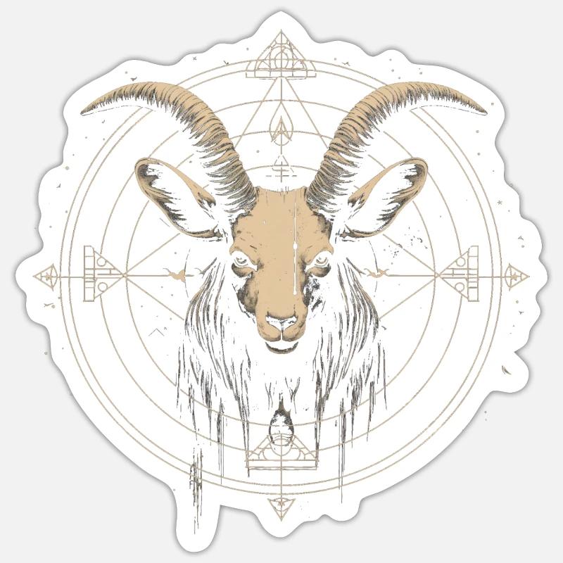Chèvre Baphomet Sticker taille S (10 x 10 cm)