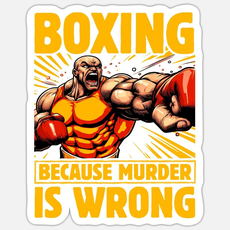 Boxing because murder is wrong - Sticker size S (10 x 10 cm) - white matte
