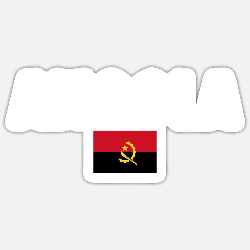 Angola Drapeau angolais Angola - Sticker taille S (10 x 10 cm) - blanc mat