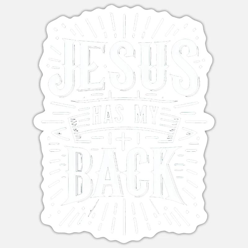Jesus Has My Back 31 - Sticker Größe S (10 x 10 cm) - Mattweiß