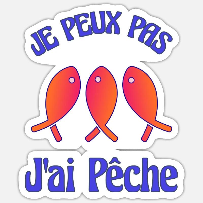 PÊCHE. JE PEUX PAS - Sticker taille S (10 x 10 cm) - blanc mat