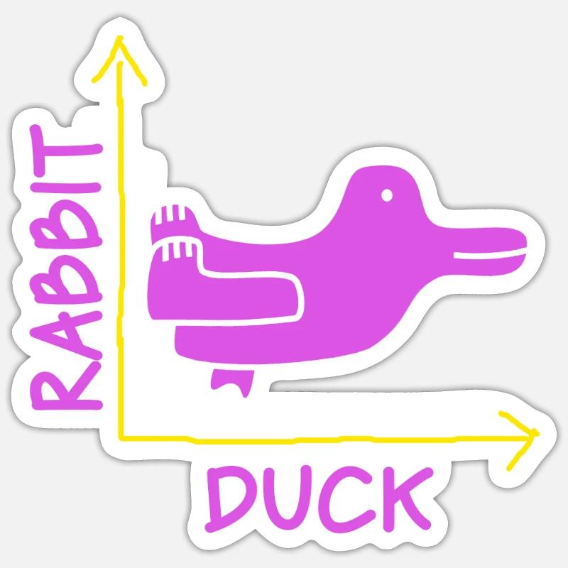 Wittgensteins Hasen-Enten-Illusion - Sticker Größe S (10 x 10 cm) - Mattweiß