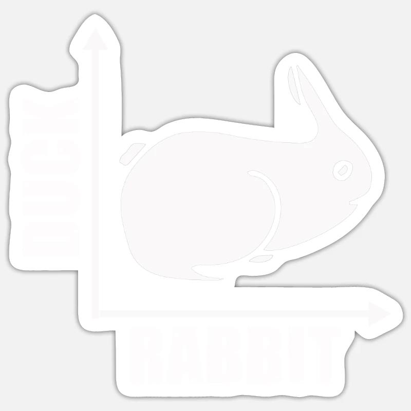 Wittgenstein lapin canard illusion - Sticker taille S (10 x 10 cm) - blanc mat