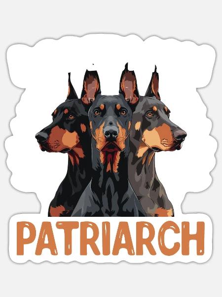 DOBERMAN PATRIARCH Hundebesitzer Doberman - Sticker Größe S (10 x 10 cm) - Mattweiß