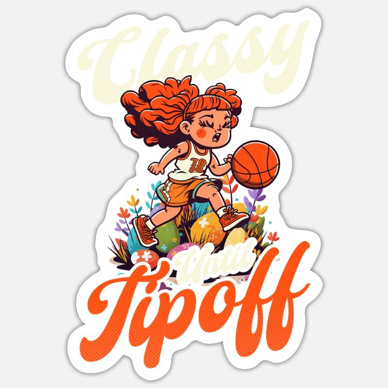 Basketball Easter Classy Until Tipoff Sticker size S (10 x 10 cm)