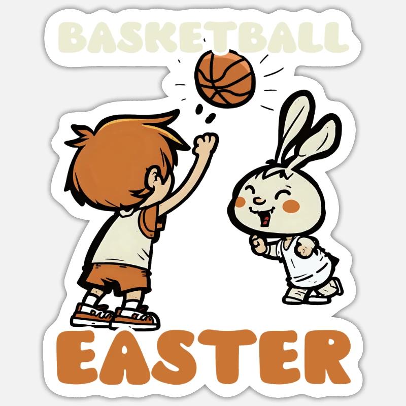 Basketball Easter Basketball Easter - Sticker size S (10 x 10 cm) - white matte