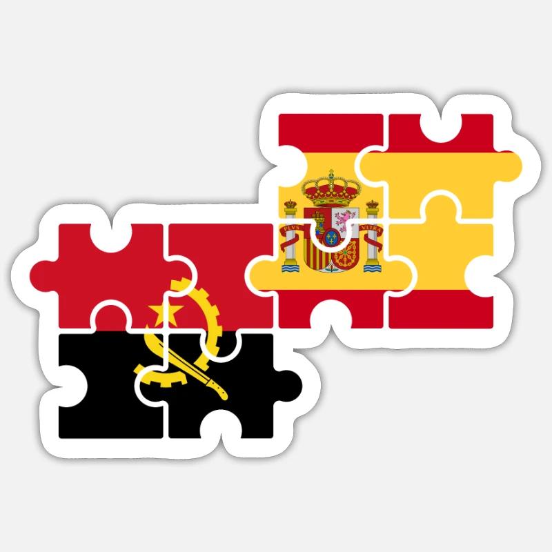 Drapeau de l’Angola Espagne Espagnol Angola Sticker taille S (10 x 10 cm)