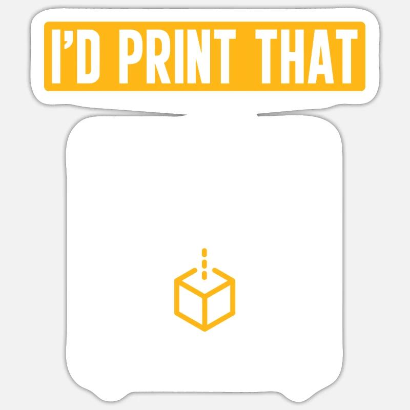 3D Drucker 3D Druck - Sticker Größe S (10 x 10 cm) - Mattweiß