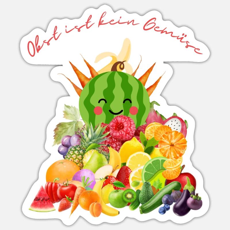 Le fruit n’est pas un légume - vivez de manière durable - Sticker taille S (10 x 10 cm) - blanc mat