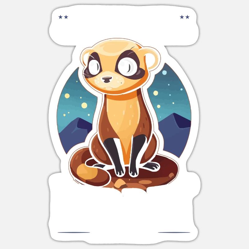 Gefährdete Spezies Schwarzfußfrettchen - Sticker Größe S (10 x 10 cm) - Mattweiß