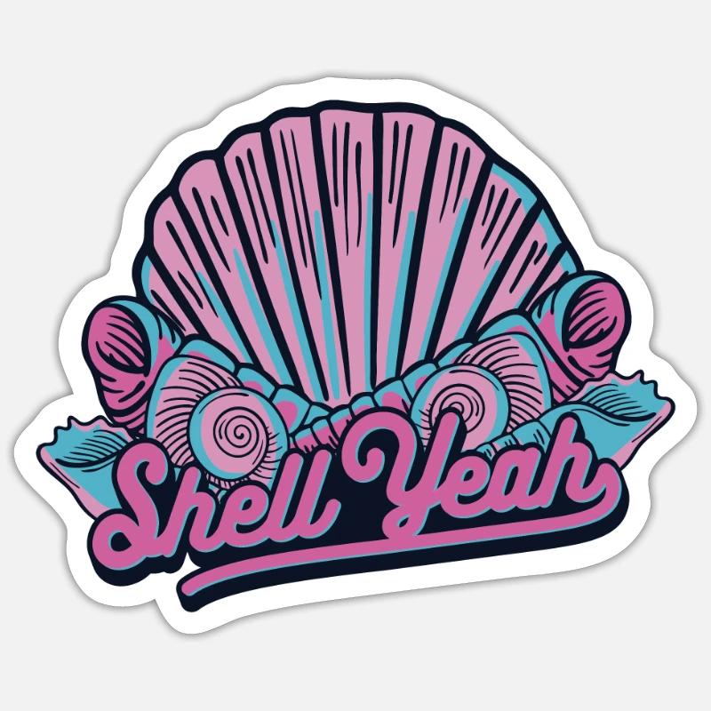 Shell ja Shell Shelling Bag Bivalvia Muschel Sticker Größe S (10 x 10 cm)