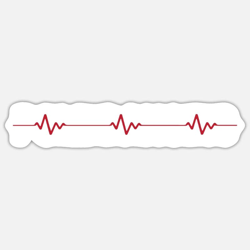 Pole Dancing Ekg Heartbeat - Sticker Größe S (10 x 10 cm) - Mattweiß