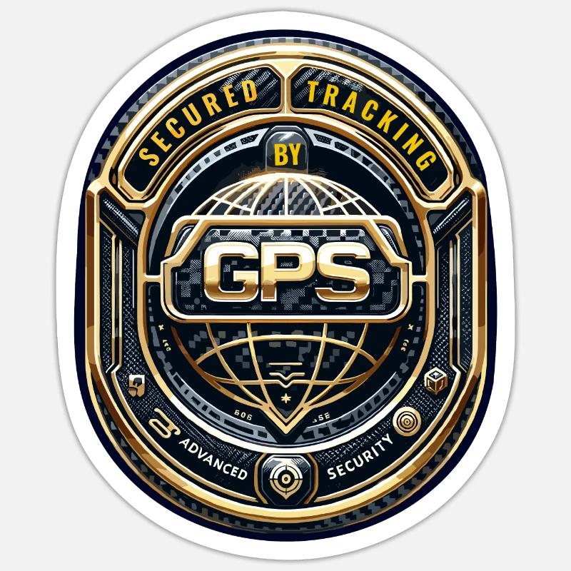 GPS Tracking Warning Stickers - Sticker size S (10 x 10 cm) - white matte