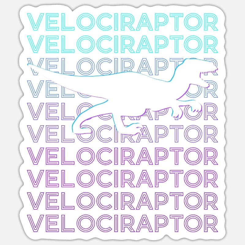 Velociraptor Dinosaur Retro Sticker size S (10 x 10 cm)