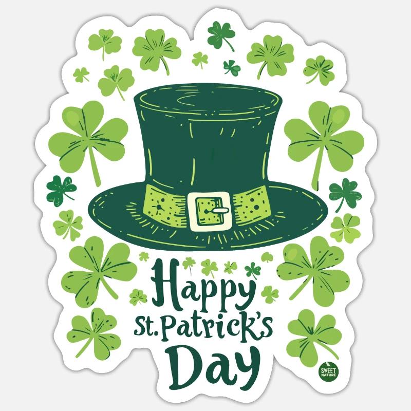 Chapeau de trèfle Sticker taille S (10 x 10 cm)