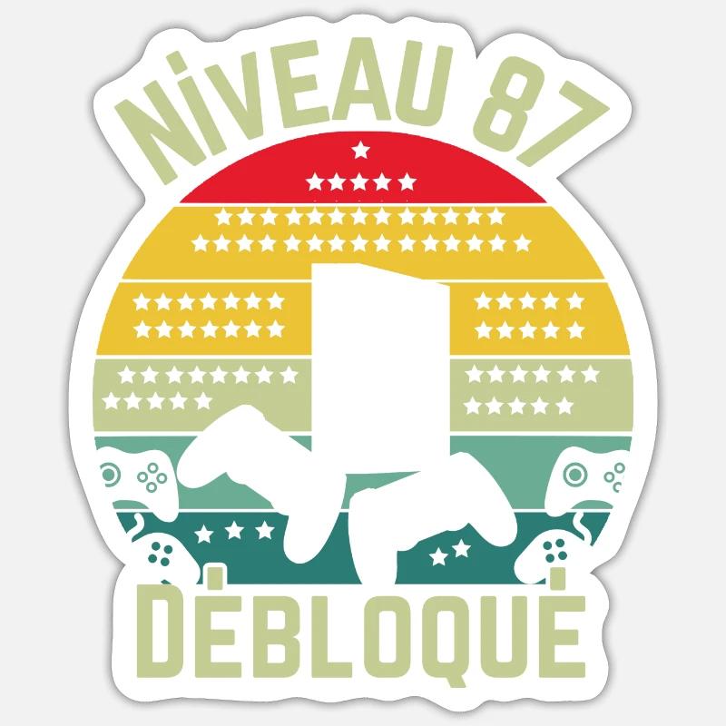 Level 87 Unlocked - Sticker size S (10 x 10 cm) - white matte