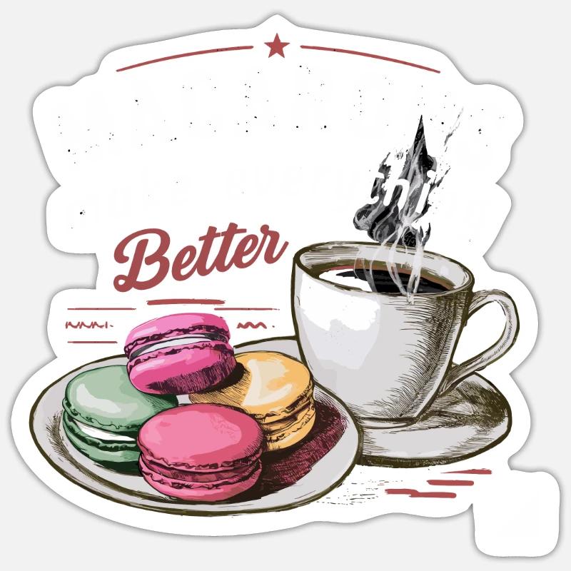 Amateurs de macarons Macarons français Sticker taille S (10 x 10 cm)