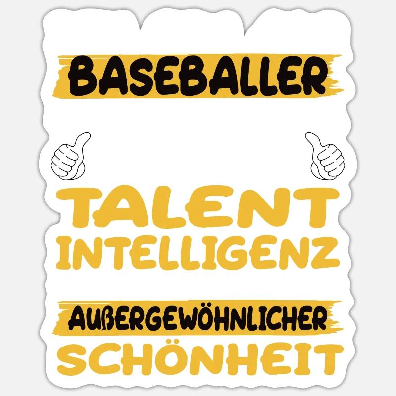 Baseballer ein Paradebeispiel Baseball - Sticker Größe S (10 x 10 cm) - Mattweiß