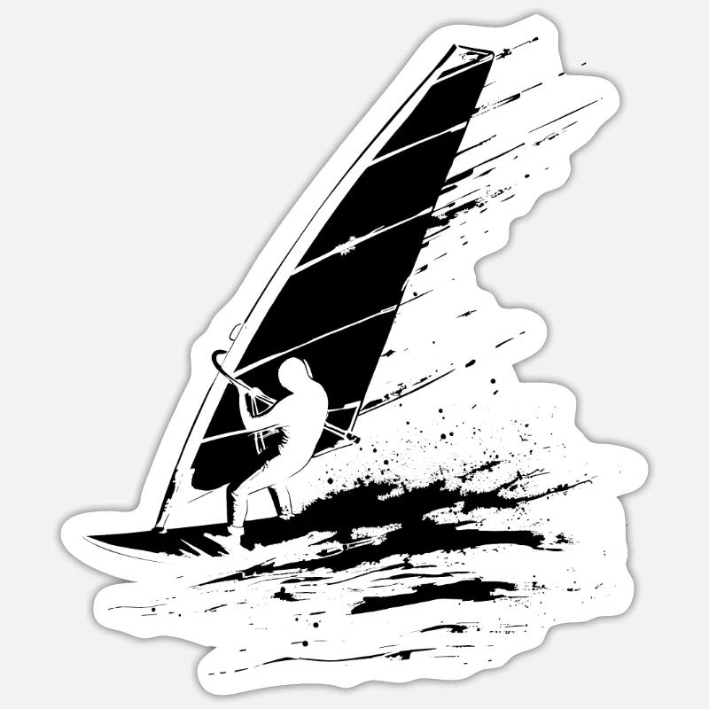 Windsurfers - Sticker size S (10 x 10 cm) - white matte
