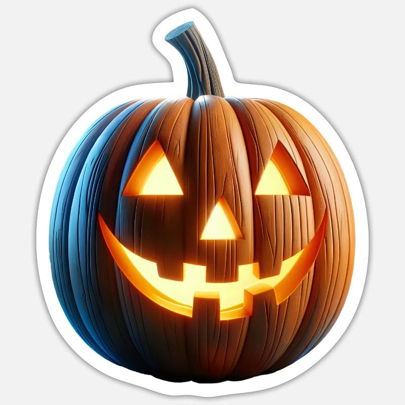 Jack o Lanterne citrouille - Sticker taille S (10 x 10 cm) - blanc mat