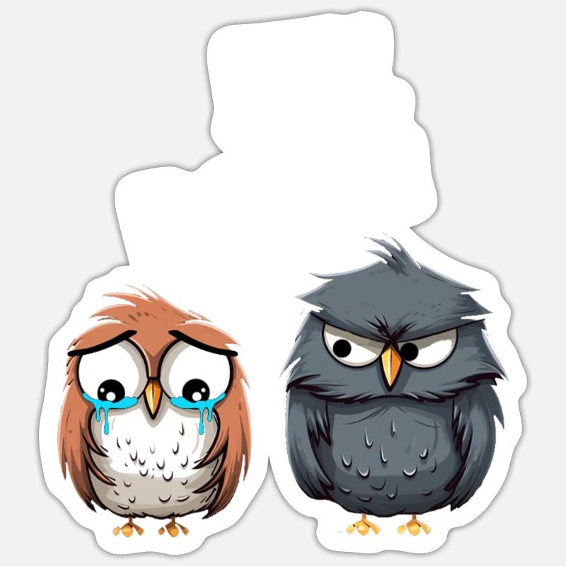 Eul Doch Eulen Heul Doch - Sticker Größe S (10 x 10 cm) - Mattweiß