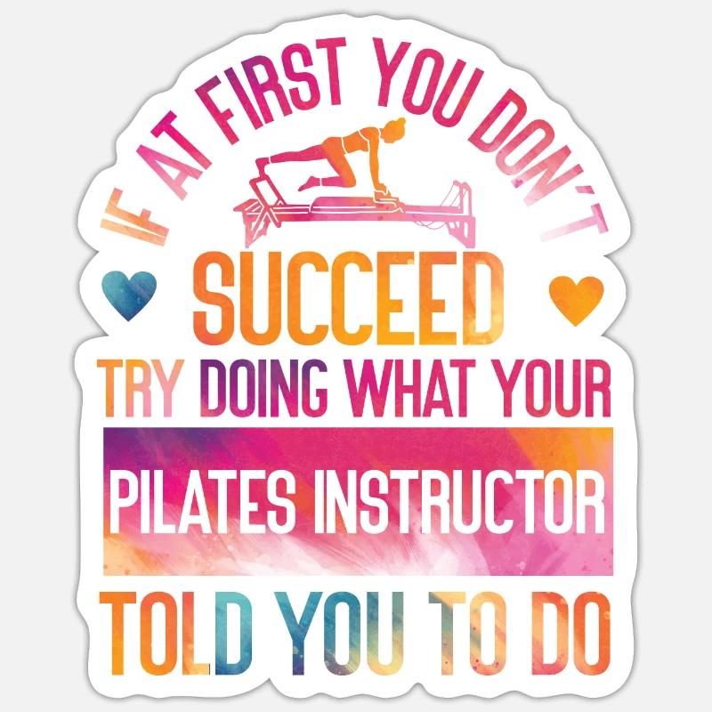 Pilates Instructor Teacher - Sticker Größe S (10 x 10 cm) - Mattweiß