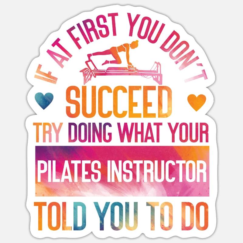 Pilates Instructor Teacher - Sticker size S (10 x 10 cm) - white matte