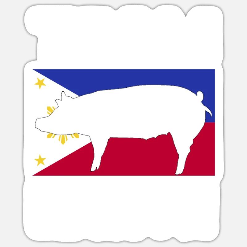 L’équipe Lechon Philippines - Sticker taille S (10 x 10 cm) - blanc mat