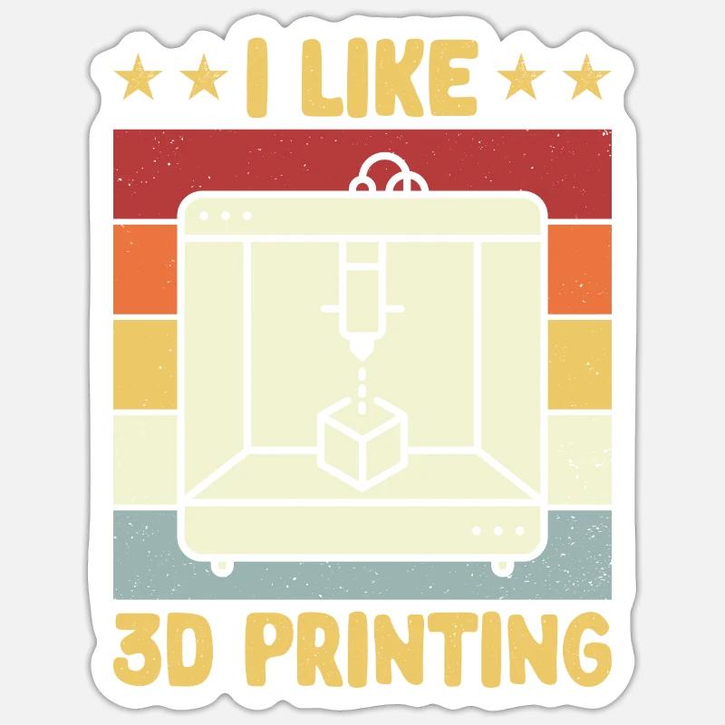 3D Printer 3D Printing - Sticker size S (10 x 10 cm) - white matte