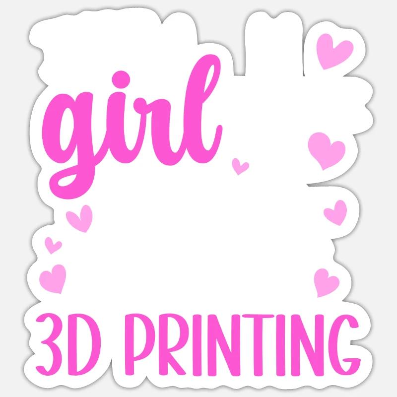 3D Drucker 3D Druck - Sticker Größe S (10 x 10 cm) - Mattweiß