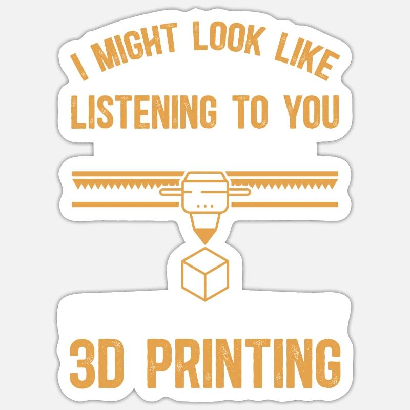 3D Drucker 3D Druck - Sticker Größe S (10 x 10 cm) - Mattweiß