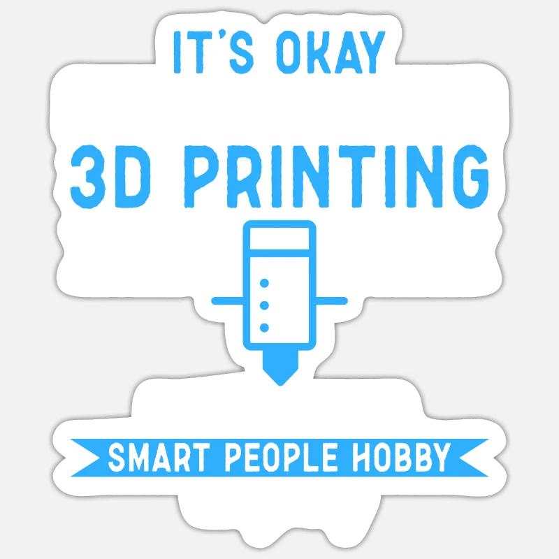 3D Drucker 3D Druck - Sticker Größe S (10 x 10 cm) - Mattweiß