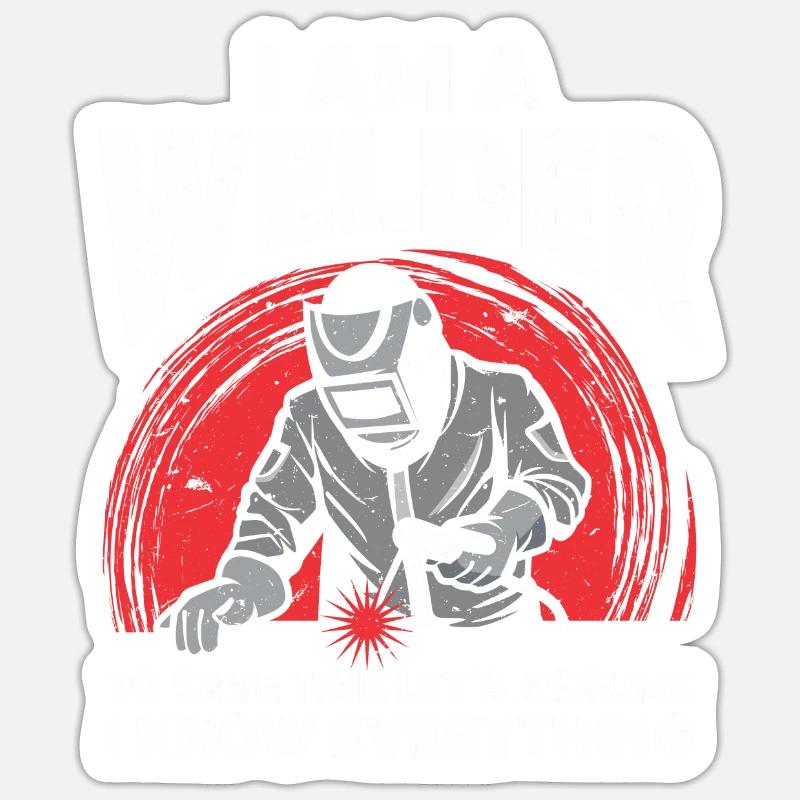 Soudage à la soudeuse - Sticker taille S (10 x 10 cm) - blanc mat